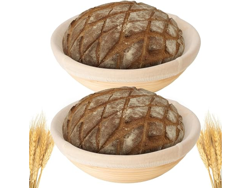 Kit de Cesta de Prueba de Pan de Banneton 2 Con Accesorios Set de Masa Madre Redonda