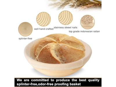 Kit de Cesta de Prueba de Pan de Banneton 2 Con Accesorios Set de Masa Madre Redonda