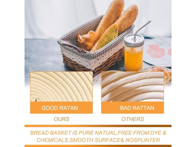 Kit de Cesta de Prueba de Pan de Banneton 2 Con Accesorios Set de Masa Madre Redonda