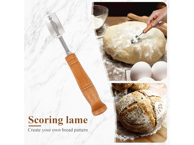 Kit de Inicio de Masa Madre de Banneton Cubiertas de Lino de Croché para Herramientas de Horneado de Ratán Ovaladas