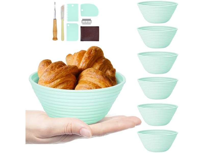 Cestas de Pan para Encimera de Cocina Cesta Redonda de Ratán Utensilios de Horneado
