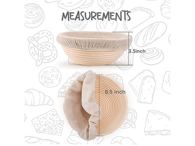 Juego de Cestas de Prueba de Pan de 2 Piezas de 8.5 Pulgadas