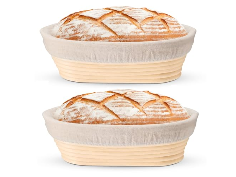 Cesta de Prueba de Pan Brotform 1Kg 9 Pulgadas Ovalada Banneton Hecha a Mano Tamaño Grande Personalizado