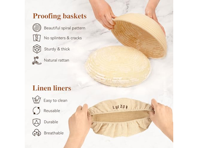 Cestas de Prueba de Pan de Sourdough Ovaladas