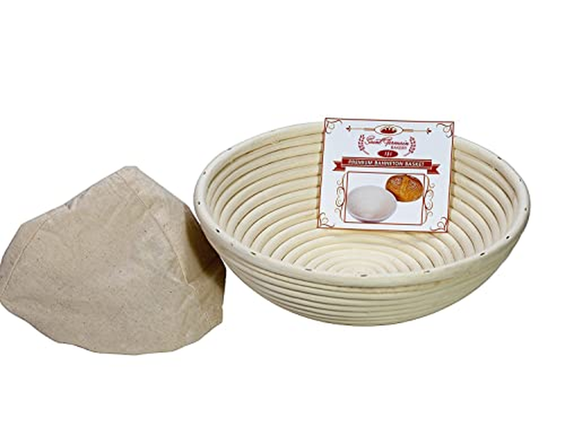 Saint Germain Bakery Premium Round Bread Banneton Basket with Liner 